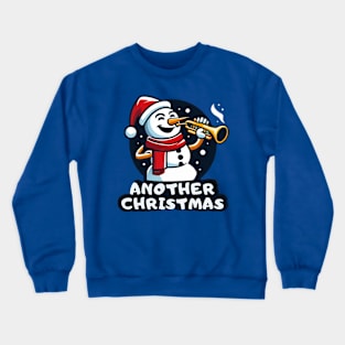 Another Christmas: Snowy Santa with Trumpet Crewneck Sweatshirt